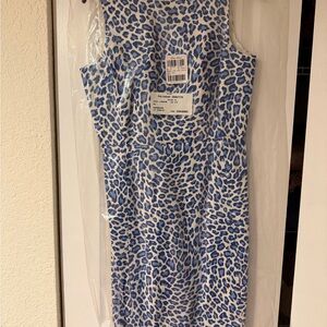 Brooks Brothers Blue and White Animal Print Dress